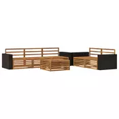 Set vanjskih sofa 6 pcs Prirodna Cvrsto drvo akacije