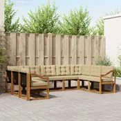Set vanjskih sofa 9 kom. Prirodna i bež