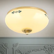ORION Stropna lampa seoska kuca mesing krem plava O 28cm - Dnevni boravak/blagovaonica - Seoska kuca / rustikalni - mjed, krem, plava - Staklo