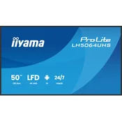 iiyama LH5064UHS-B1AG 50 3840x2160 UHD IPS DLED panel Haze 25% 500cd/m2 V pokonih in pokončnih Zvočniki 2x 10W 2x HDMI 1x