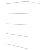 vidaXL Pregrada za tuš bela 140x195 cm prozorno ESG steklo