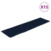 Prostirke za stepenice samoljepljive 15 kom 76x20 cm tamnoplave pravokutne