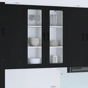 vidaXL Stenska kuhinjska omarica Črna 80 x 31 x 100 cm Konstruiran les
