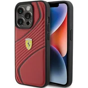 Ferrari Kovinski logotip Ferrari Twist - ohišje za iPhone 15 Pro (rdeče)