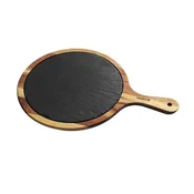 Serving platter made of wood acacia and slate, 36.7 x 25 cm - Zokura