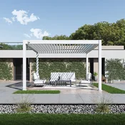 Bioklimatska pergola Antares Samostoječa, 4 x 4, Bela, Ročni