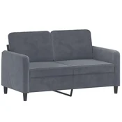 3-dijelni set sofa tamnosivi baršunasti
