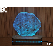 Black Cut 3D Lampa Zvezda Svetlo plava