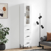 Visoka komoda bijeli 34,5x34x180 cm od konstruiranog drva