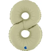 shumee Folija balon številka 8, satenasto olivne barve, 66 cm Grabo