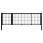 Vidaxl Vrtna vrata jeklena 350x75 cm antracitna