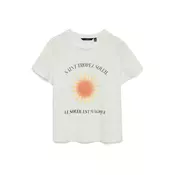 VERO MODA Majica VMLISE OLLY marelica/svetlo oranžna/črna/bela