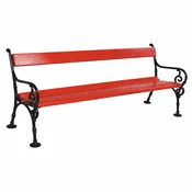 Casa Padrino Art Nouveau Garden Bench Red/Black 190 cm - Nostalgic Park Bench