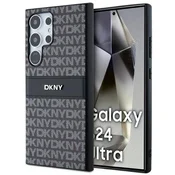 DKNY Etui DKNY Leather Mono Stripe & Metal Logo za Samsung Galaxy S24 Ultra - črno