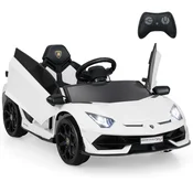 Costway 12V Električni Igračni Avto Lamborghini Daljinsko Upravljanje Bela