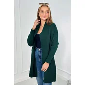 Sweater with batwing sleeve dark green