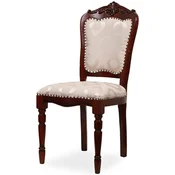 Casa Padrino luxury baroque dining room chair gold/beige/dark brown H. 104 cm - Baroque dining room furniture