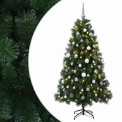 Vidaxl Umetno božično drevesce z božično kroglico 180 cm 300 LED