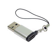 Adapter PremiumCord USB3.0 A moški - USB-C ženski, srebrn z zanko za obešanje