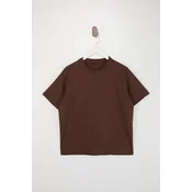 Trendyol Curve Ženska majica Tbbss25Bf00061, Braon