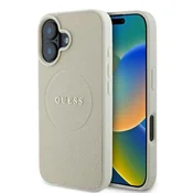 slomart Etui Guess Grained Ring MagSafe za iPhone 16 - bež