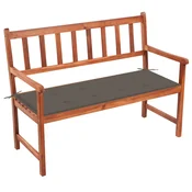vidaXL Vrtna klop z blazino 120 cm trden akacijev les
