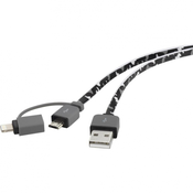 renkforce Micro-USB/Lightning 2-v-1 polnilni in sinhroni-kabel Renkforce 0,2 m