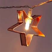 Iris metalne svjetlosne niti u obliku zvijezde, 2 m, topla bijela, 10 LED dioda, na 3xAA baterije, lagana dekoracija 240-01