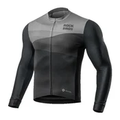 Rockbros kolesarski dres z dolgimi rokavi, pomlad/poletje, XL, črn/siv