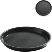 shumee Natakarski pladenj, protizdrsni, odporen, okrogel, z robom, dia. 32 cm - črna