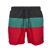 Urban Classics Kratke kopalne hlače, rdeča, zelena