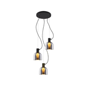 Klausen 113008 - Luster na sajli FIRE 3xE27/9W/230V siva/crna