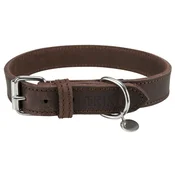 Trixie Usnjena ovratnica Rustic M-L 42-48cm/25mm temno rjava TR