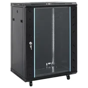 Vidaxl Omara za omrežje s shranjevanjem Črna 600 x 600 x 1000 mm Jeklo