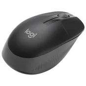 MIŠ USB 3TIPKE OPTIČKI BEŽIČNI M190 LOGITECH ČRNA/TAMNOSIVA BLISTER