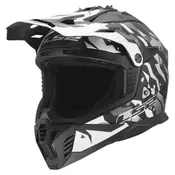 Motocross kaciga LS2 Fast EVO II Grotesk (MX708), crna/siva