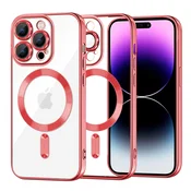 Ovitek Techsuit Luxury Crystal MagSafe za iPhone 14 Pro Max - red