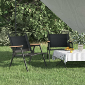 shumee Stoli za kampiranje 2 kosa črni 54x43x59 cm oxford blago