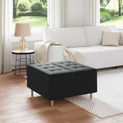 vidaXL Gumbni stol z blazino Črna 80 x 80 x 45 cm Žamet