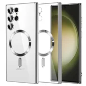 Ovitek Techsuit Luxury Crystal MagSafe za Samsung Galaxy S23 Ultra - srebrn