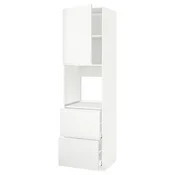 METOD/MAXIMERA Visoka omara za pečico+vr/2lč/2v pr, bela/Voxtorp mat bela, 60x60x220 cm