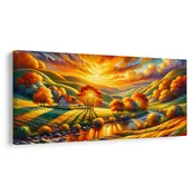 Slika zlata jesenska dolina - 100x50