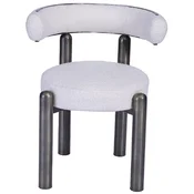 Casa Padrino luxury dining room chair with curved backrest white/gray - Dining room furniture