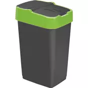 Heidrun koš za smeti, 18 l, črn/zelen