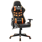 Vidaxl Gaming stol črno in oranžno umetno usnje