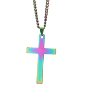 Ogrlica Cross - Večbarvna KP34537