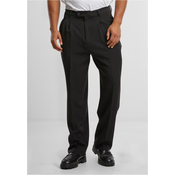 Mens Double Pleated Pants - Black