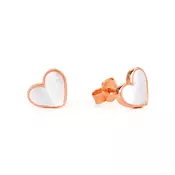 Memoire Small Heart MoP uhani - Rose Gold Plated