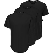 Only & Sons Majica onsMATT LONGY SS TEE 3-PACK, črna