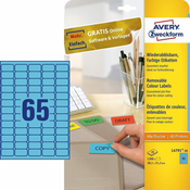 AVERY ZWECKFORM Etikete za označevanje, odstranljive modre 38,1 x 21,2 mm - L4791-20